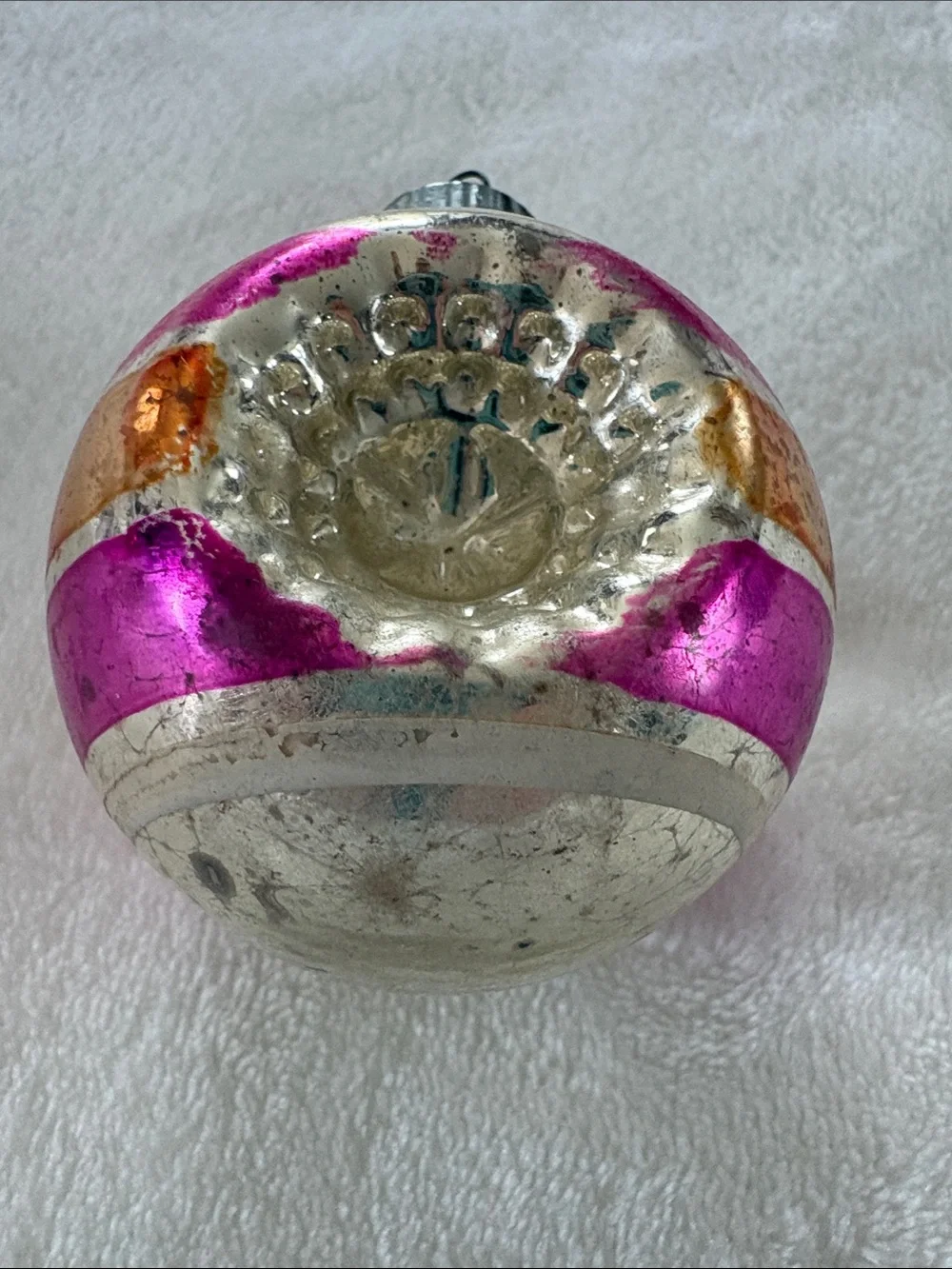Shiny Brite double indent reflector stripe ornament